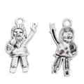 Waving Christmas Figure Metal Charm in 2 Finishes for Jewelry Making view 2