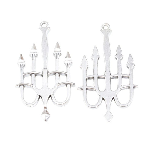 Candelabra Charms showing front details and finish