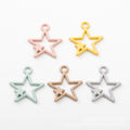 Open Star Charm with Small Star Accent in Five Pastel Colors view 2