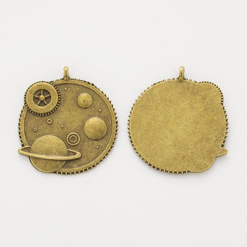 Round planet and stars charms shown in product image 2
