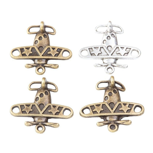 Front and reverse view of the airplane charm