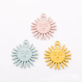 Radiant Sun Face Pendant Charm in Three Pastel Colors view 2