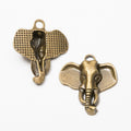 Elephant Head Charm in 2 Metal Finishes for Jewelry Making view 2