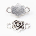 Rose Connector Metal Charm 3 Finish Options Craft Supply view 2