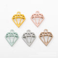 Pastel Open Diamond Enamel Charm Pendant For Jewelry Making And Craft Projects view 2