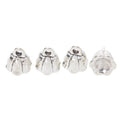 Flower Bud Bead with a rounded floral bud shape in Antique Silver view 2