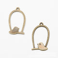 Birdcage And Perched Bird Metal Charm Pendant For Jewelry Making view 2