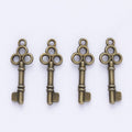 Ornate Key Charm Three-Circle Metal Pendant in Nine Finishes view 2