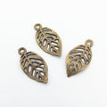 Vintage Openwork Leaf Charm in 3 Finishes for DIY Jewelry Making view 2