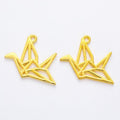 Origami Crane Charm In 4 Metal Finishes For Jewelry Making view 2