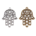 Openwork Hamsa Hand Charm in 2 Finishes for Jewelry Making view 2