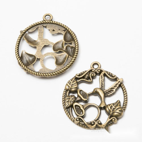 Hummingbird Flower Charm pictured from the front