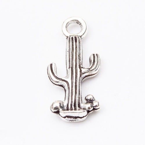 Product photo 2 of the potted cactus charm highlighting its upright cactus with side arms and a rounded base