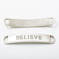 BELIEVE Word Bar Double Loop Jewelry Connector Component view 2