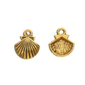 Scallop Shell Metal Charm In 2 Finish Options for Jewelry Making view 2