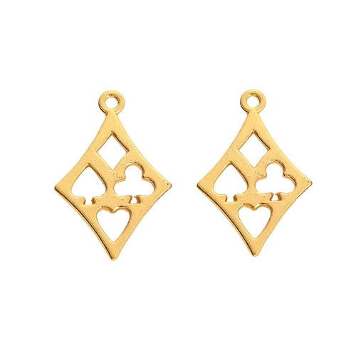 Close view of the playing card suit charm surface and relief