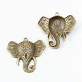 Ornate Elephant Head Charm In 2 Metal Finishes For Jewelry Making view 2