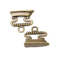 Vintage Flat Iron Metal Charms in Two Antique Finishes view 2