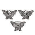 Wide Filigree Butterfly Alloy Charm in Antique Silver Finish view 2