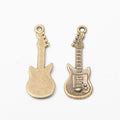 Electric Guitar-Shaped Metal Charm Pendants in 4 Finishes view 2