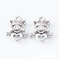 Pig with Heart Silver Tone Metal Charms for Jewelry Making view 2