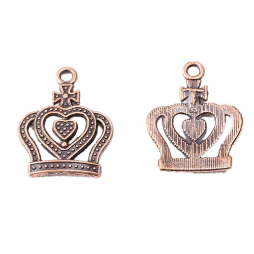 Close view of heart crown charm