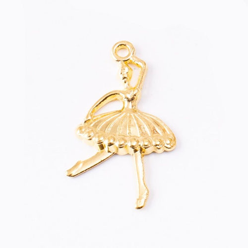 Close view of the front details on ballerina dancer charm pendants