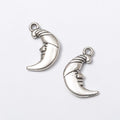 Crescent Moon Face Antique Metal Charms Jewelry Findings view 2