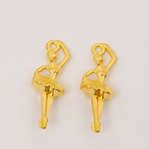 Closer view of the ballerina charm surface and hanging loop