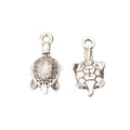 Patterned Turtle Metal Charm Pendant in Three Finishes view 2
