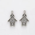 Ornate Birdhouse Charm Metal Pendant for Jewelry Making view 2