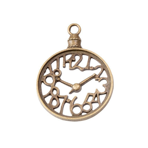 Additional front and reverse view of the openwork clock charm