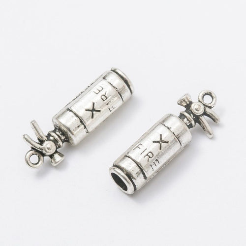 Fire extinguisher charm shown in front and reverse details
