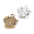 Smiling Teacup Charm in 2 Finishes for Jewelry Making view 2
