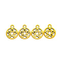 Small Circle Pentagram Metal Charms in Gold and Silver view 2