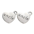 Uncle Engraved Heart Metal Charm in 3 Finishes for Jewelry Making view 2