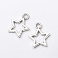 Open Star Outline Charm In 2 Metal Finishes For Jewelry Making view 2