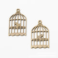Rectangular Birdcage Openwork Metal Charm Pendant Jewelry Making Component view 2