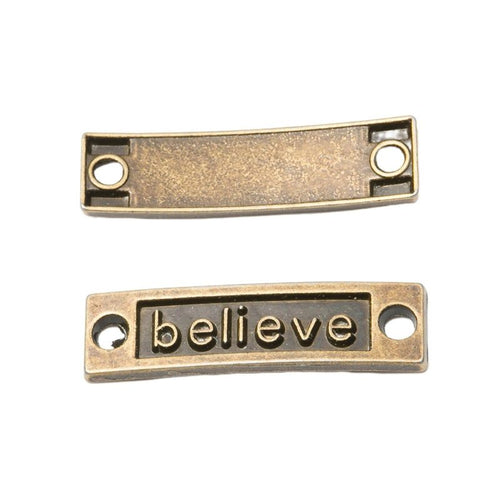 Close view of the relief and openwork details on the believe curved two loop connector