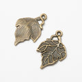 Veined Leaf Metal Charm Pendant For Jewelry Making view 2