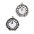 Roman Numeral Clock Face Charm in Two Antique Finishes view 2