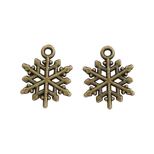 Close view of the six point snowflake charm surface and relief