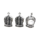 Crown Slider Bead in 2 Metal Finishes for Jewelry Making view 2