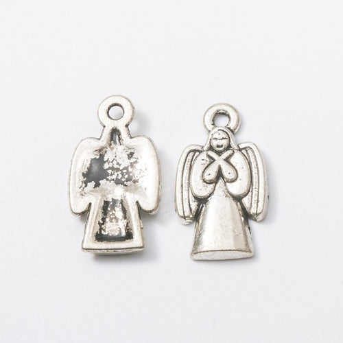 Praying Angel Charm front and reverse details on a white background