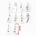 Silver Tone Arabic Numeral Metal Charms From Zero to Nine view 2
