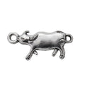 Side-Profile Bull Metal Charm in Antique Silver Finish view 2