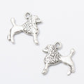 Textured Poodle Dog Metal Charms in Two Antique Finishes view 2