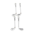 Silver Tone Golf Club Metal Charms with Textured Grips view 2