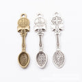 Ornate Spoon Metal Charms in Antique Bronze and Silver Finishes view 2