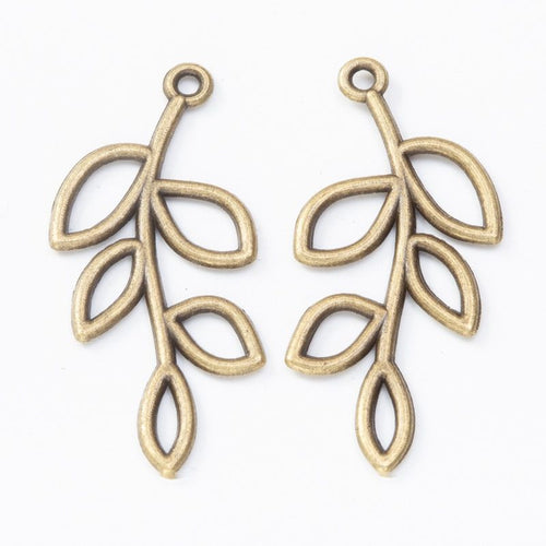 Leaf Branch Charm front and reverse details